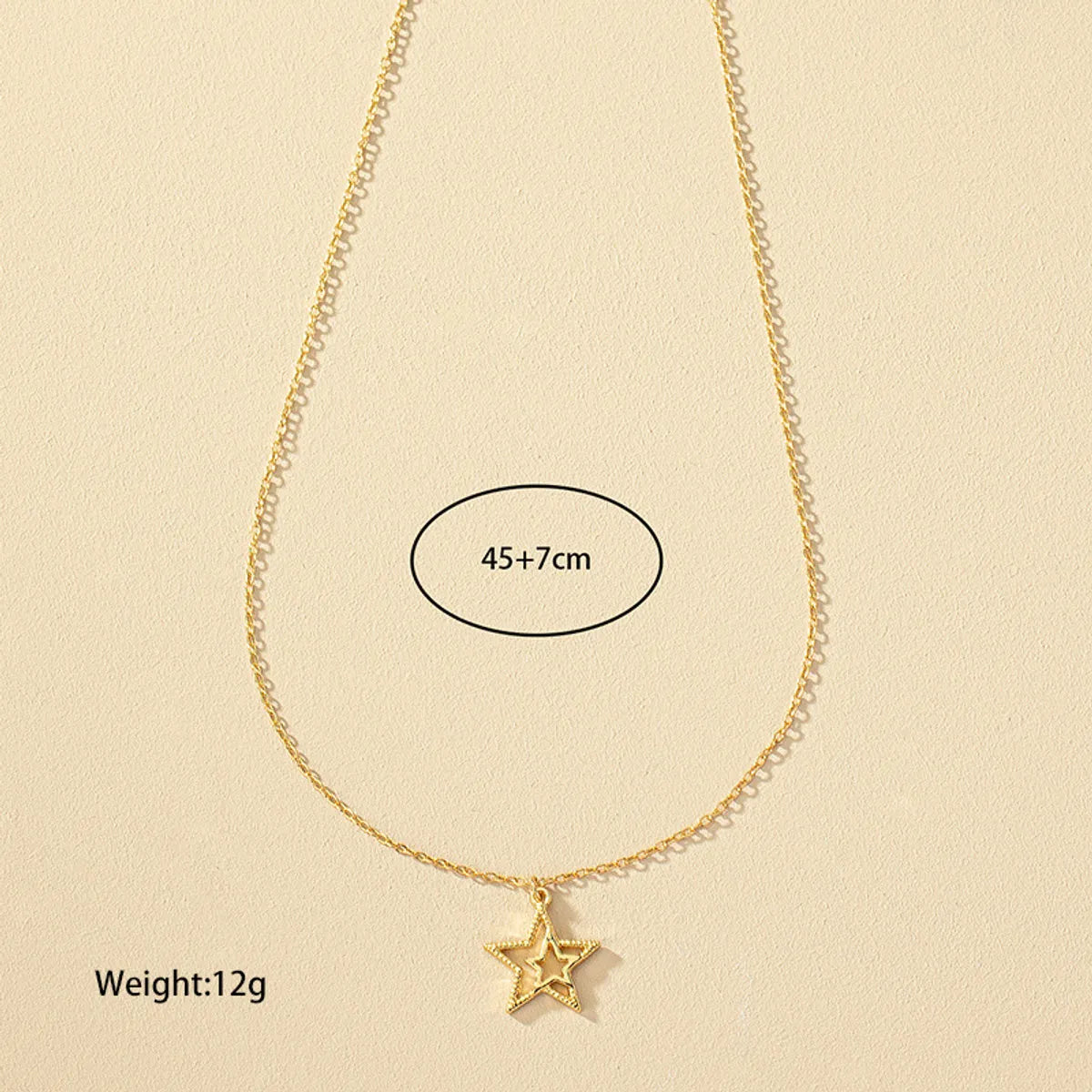 Sweet Simple Style Star Alloy Plating Gold Plated Women's Pendant Necklace