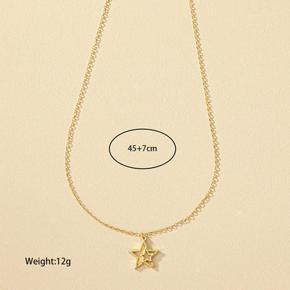 Sweet Simple Style Star Alloy Plating Gold Plated Women's Pendant Necklace