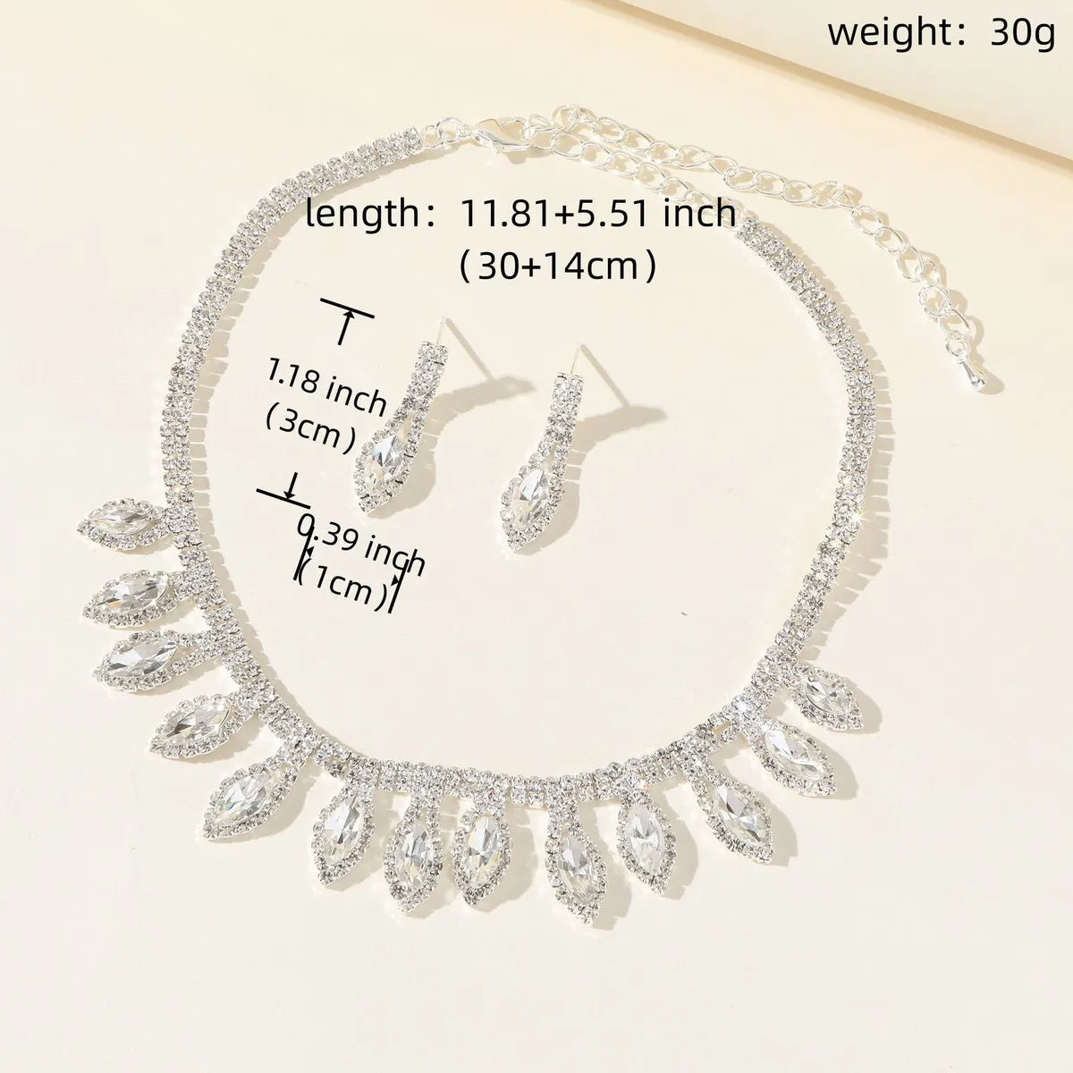 Sweet Solid Color Alloy Women's Earrings Necklace