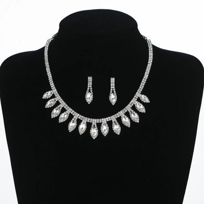 Sweet Solid Color Alloy Women's Earrings Necklace