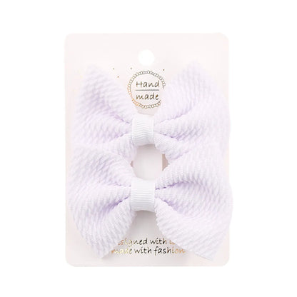 Sweet Solid Color Bow Knot Cloth Hair Clip