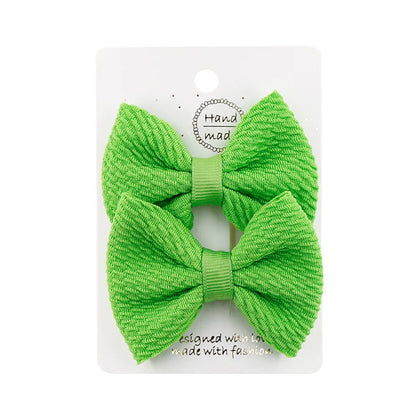 Sweet Solid Color Bow Knot Cloth Hair Clip