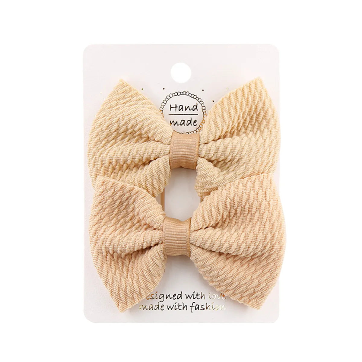 Sweet Solid Color Bow Knot Cloth Hair Clip