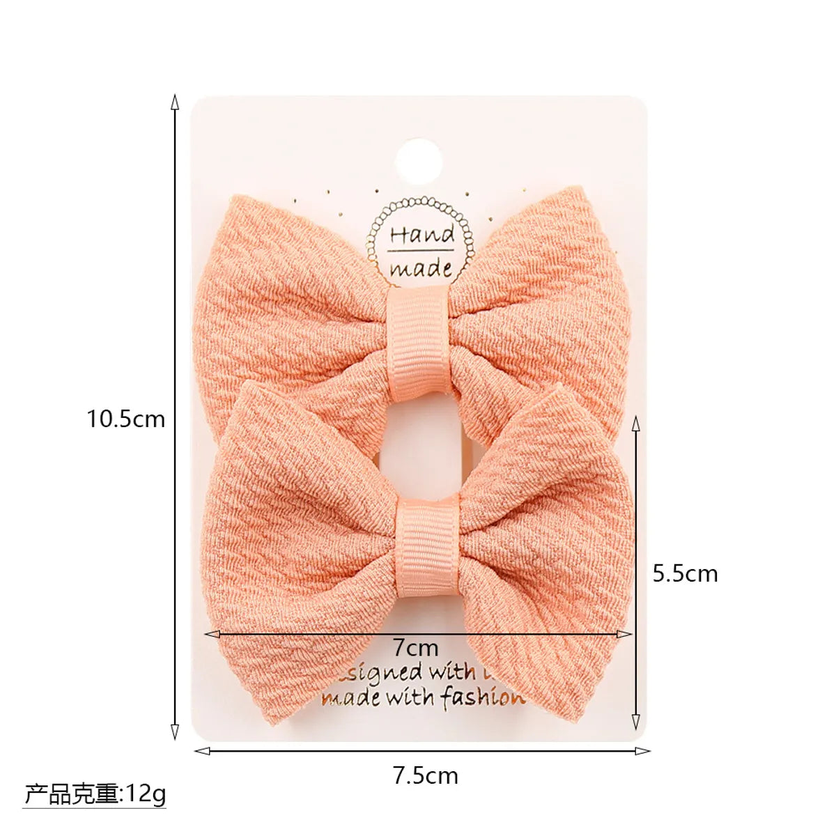 Sweet Solid Color Bow Knot Cloth Hair Clip