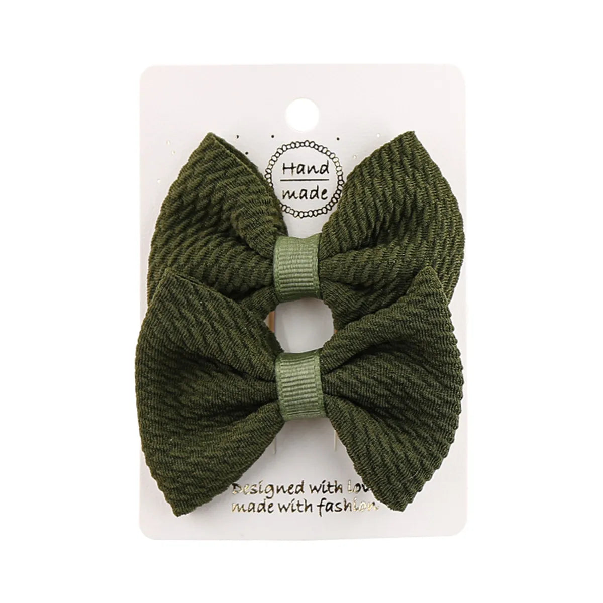 Sweet Solid Color Bow Knot Cloth Hair Clip