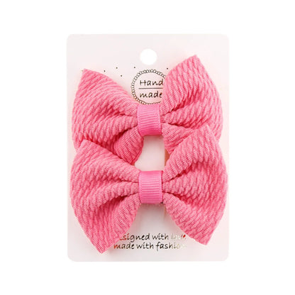 Sweet Solid Color Bow Knot Cloth Hair Clip