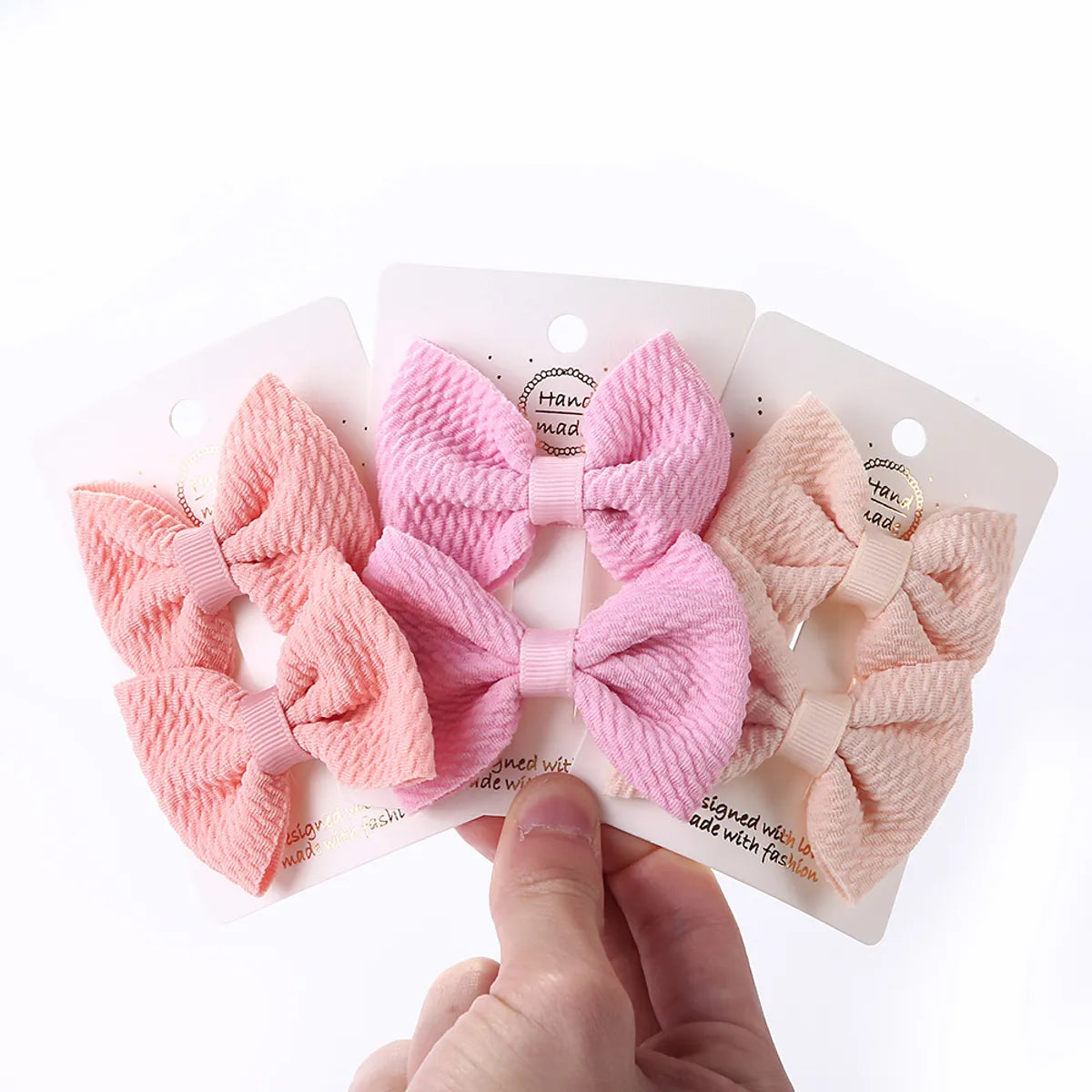 Sweet Solid Color Bow Knot Cloth Hair Clip