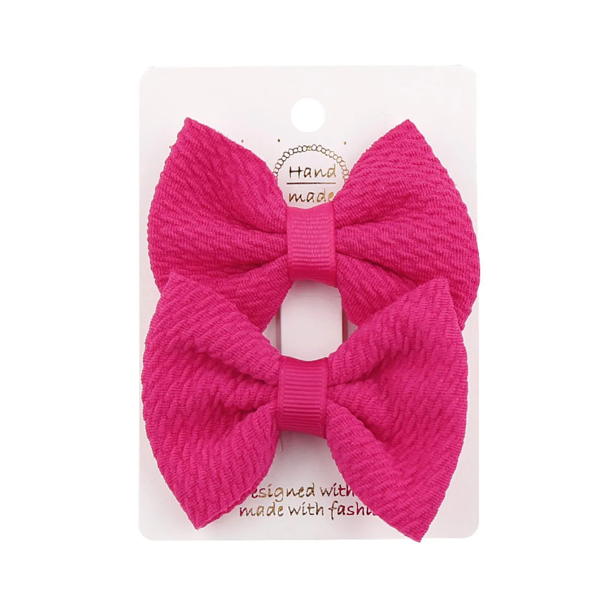 Sweet Solid Color Bow Knot Cloth Hair Clip