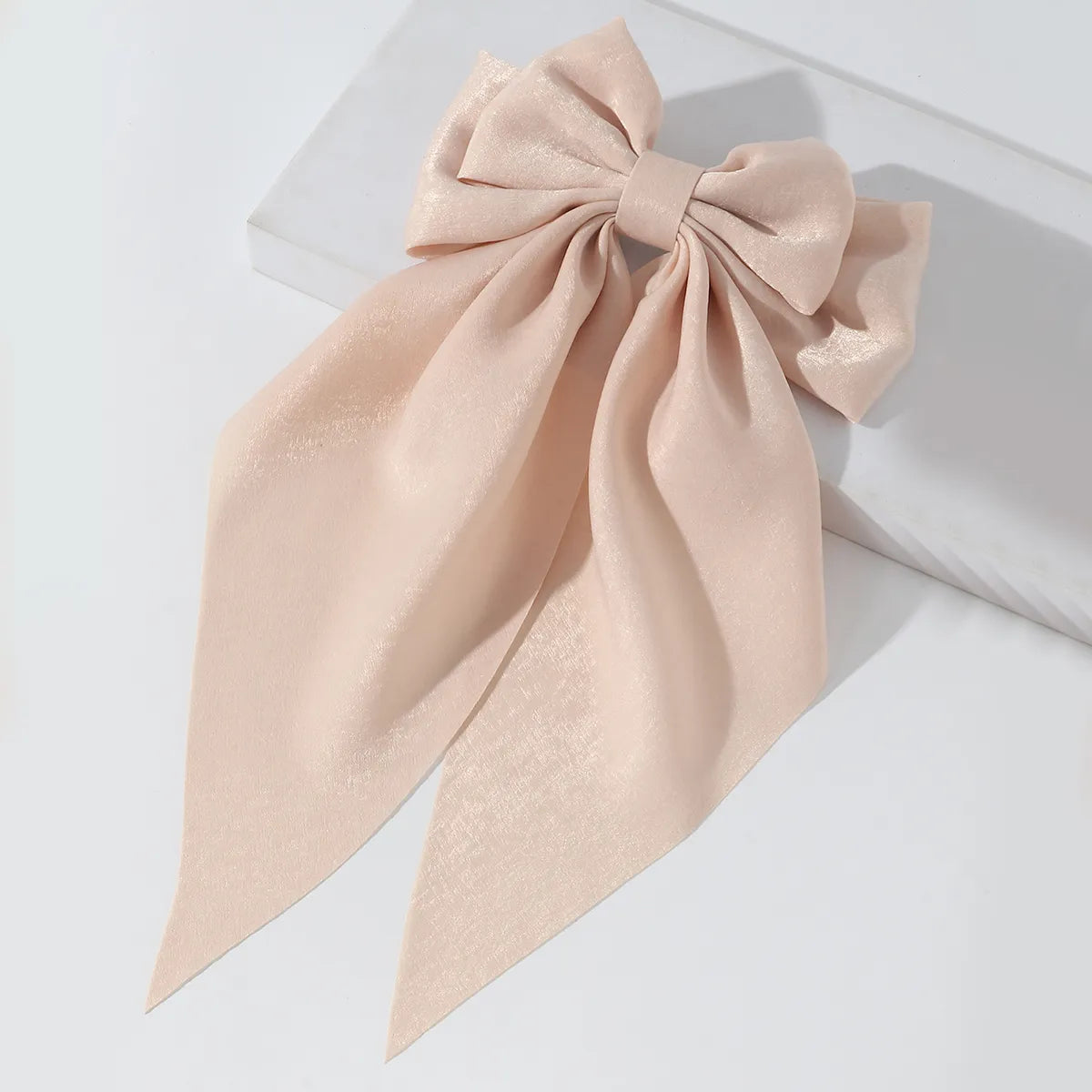 Sweet Solid Color Cloth Bow Knot Hair Clip 1 Piece