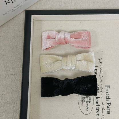 Sweet Solid Color Cloth Bowknot Hair Clip