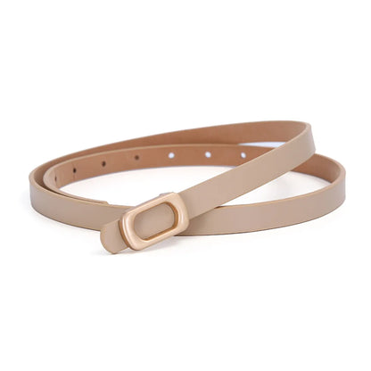 Sweet Solid Color Imitation Leather Alloy Plating Women'S Leather Belts