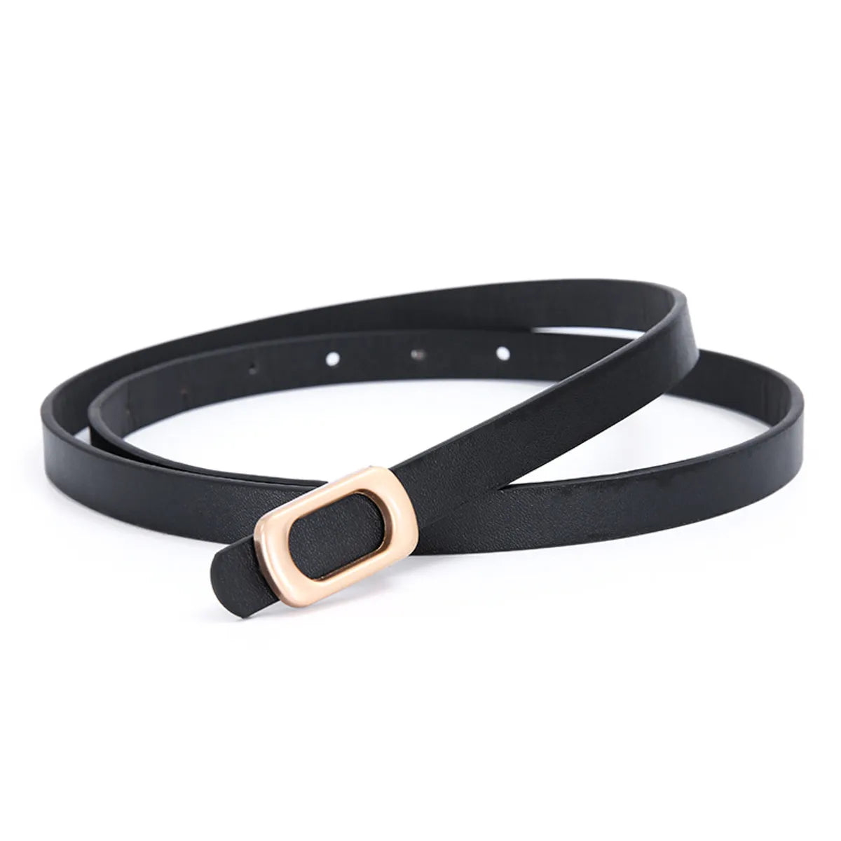 Sweet Solid Color Imitation Leather Alloy Plating Women'S Leather Belts