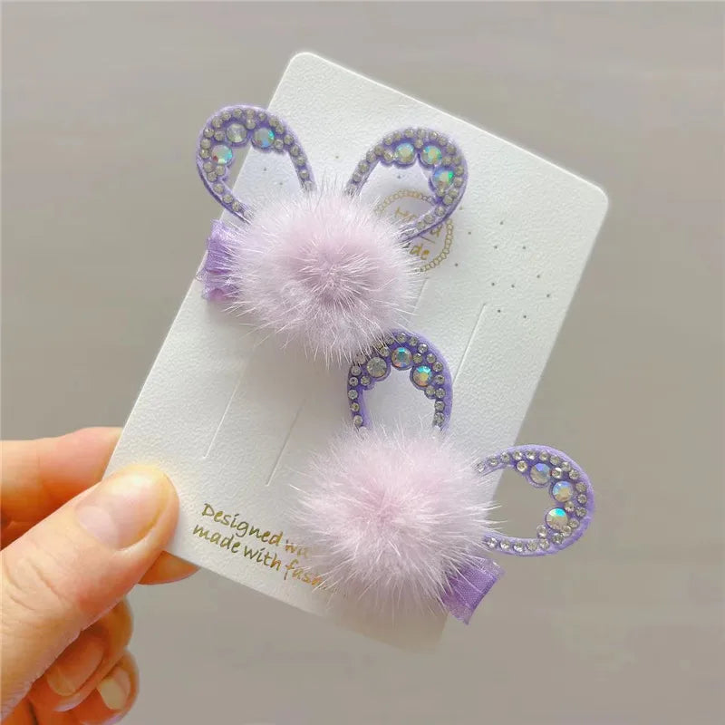 Sweet Solid Color Imitation Mink Hair Clip