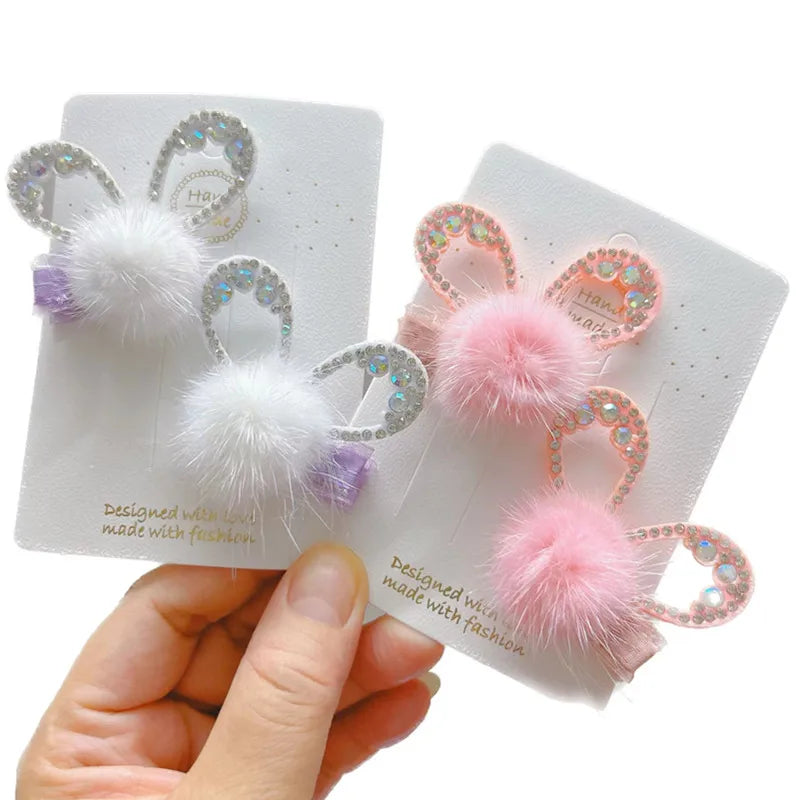 Sweet Solid Color Imitation Mink Hair Clip