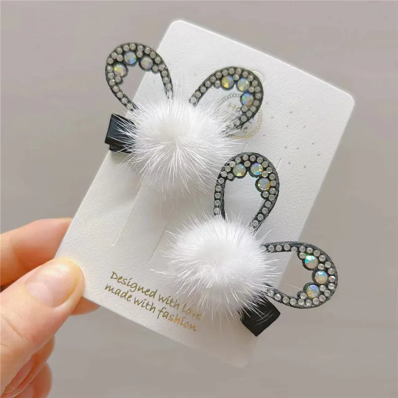 Sweet Solid Color Imitation Mink Hair Clip