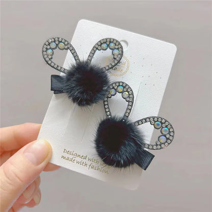 Sweet Solid Color Imitation Mink Hair Clip