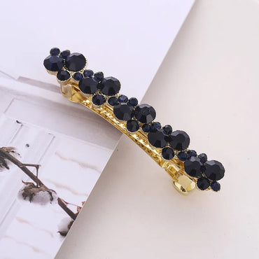 Women'S Sweet Solid Color Metal Plating Inlay Artificial Pearls Rhinestones Hair Clip