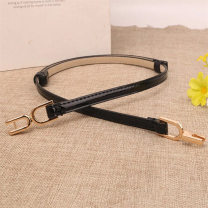 Sweet Solid Color Pu Leather Alloy Women'S Leather Belts