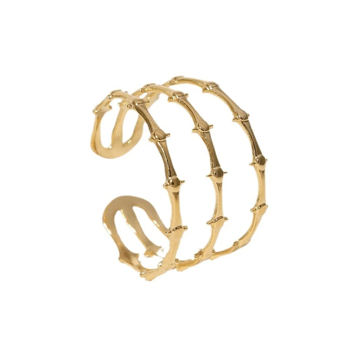 Sweet Solid Color Stainless Steel Plating Gold Plated Open Rings