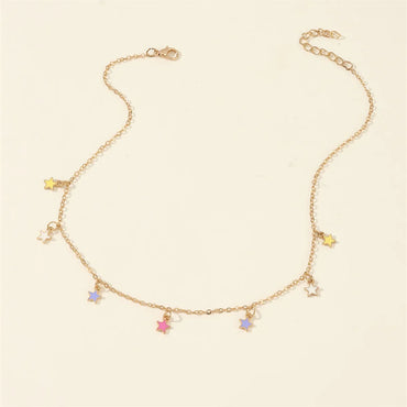 Sweet Star Alloy Chain Women'S Necklace