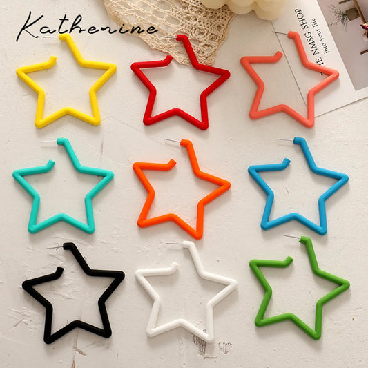 Sweet Star Arylic Alloy Spray Paint Earrings