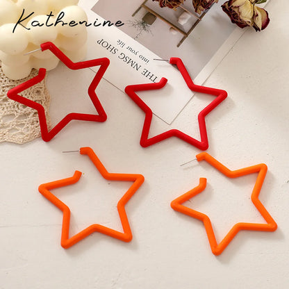 Sweet Star Arylic Alloy Spray Paint Earrings