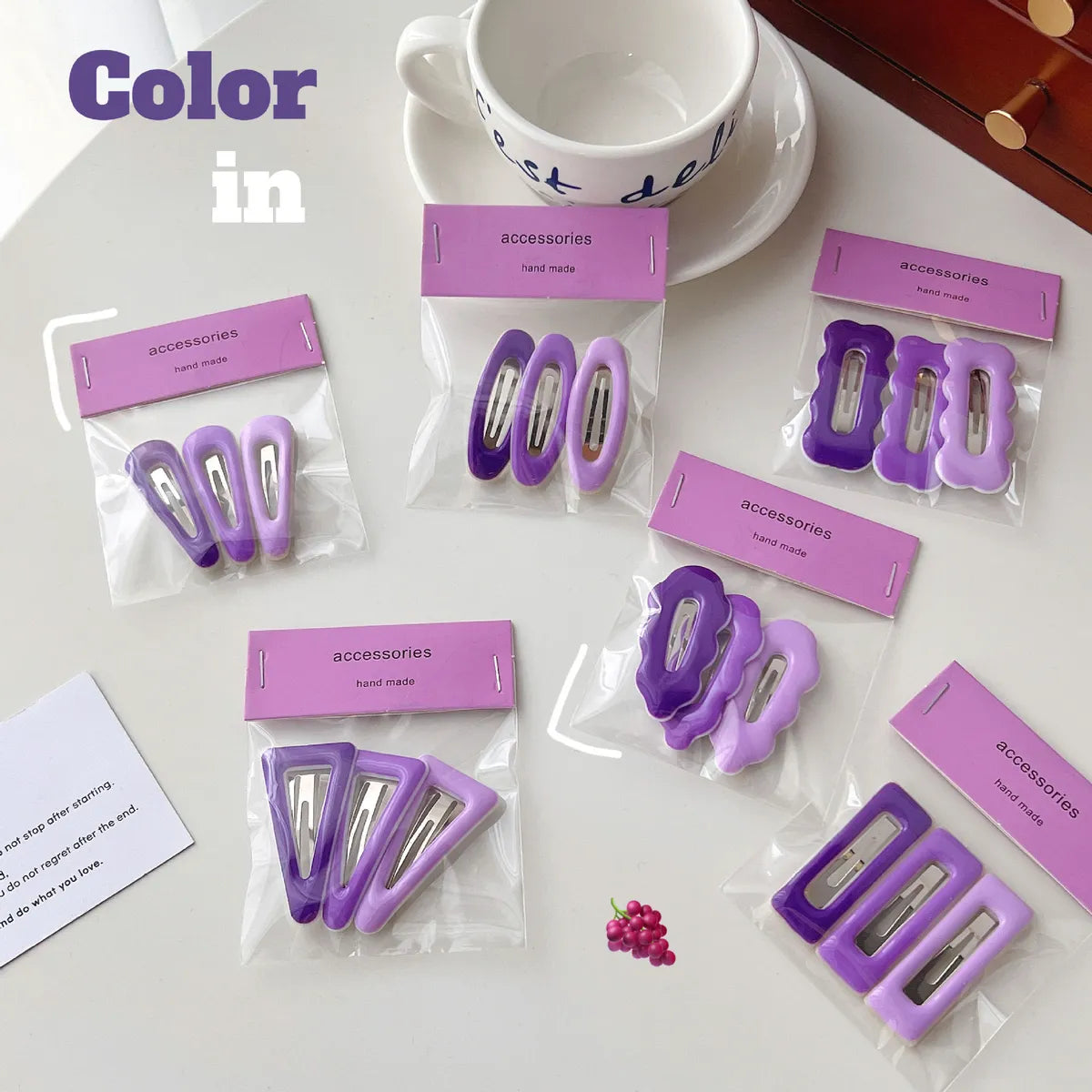 Sweet Triangle Square Plastic Hair Clip 1 Set