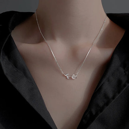 Sweet Tulip Sterling Silver Pendant Necklace