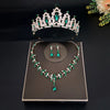 Sweet Water Droplets Heart Shape Alloy Plating Inlay Rhinestones Women'S Crown Earrings Necklace