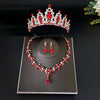 Sweet Water Droplets Heart Shape Alloy Plating Inlay Rhinestones Women'S Crown Earrings Necklace