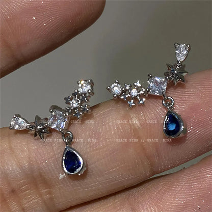 Sweet Water Droplets Heart Shape Flower Imitation Pearl Alloy Inlay Artificial Gemstones Women'S Earrings 1 Pair