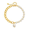 Sweet Water Droplets Imitation Pearl Copper Plating 18k Gold Plated Bracelets