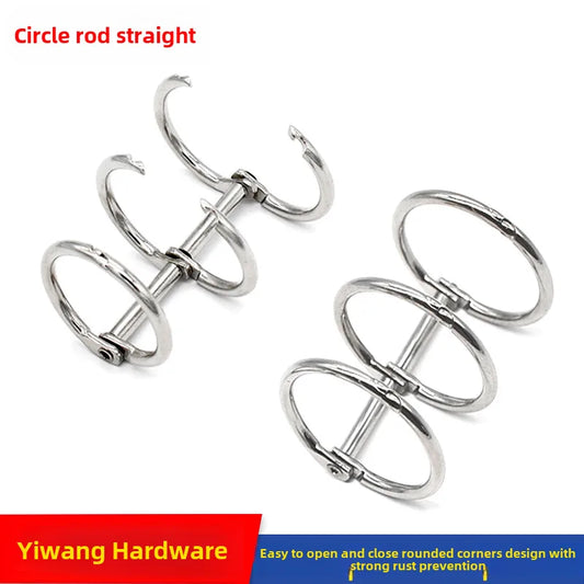 Table Calendar Accessories Three-Hole Binding Ring Buckle Hotel Menu Three-Ring Learning Materials Test Paper 3-Ring Ring Metal