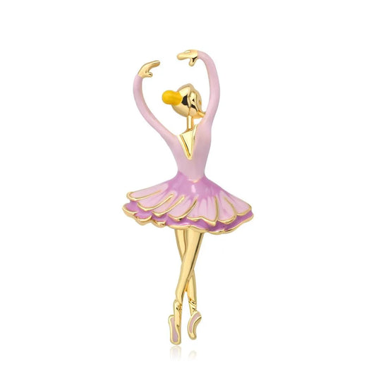 Temperament Alloy Artificial Gem Ballerina Girl Brooch Nhdr152945