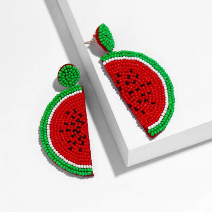 Temperament Fruit Wild Rice Beads Earrings Nhas132583