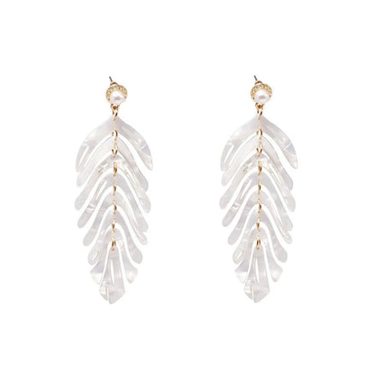 Temperament Simple Acrylic Leaf Earrings Nhjj132967