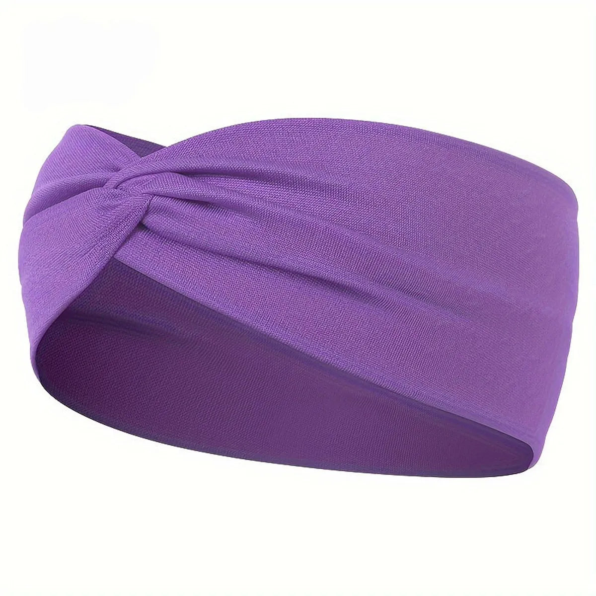 Solid Color Knotted Hair Band Elastic Wide Hair Band Non-Slip Headband For Gym Exercise Yoga