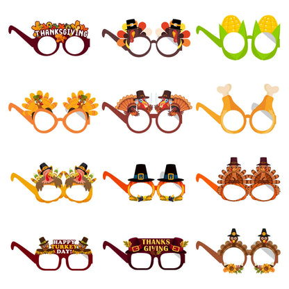 Thanksgiving Cute Cartoon Paper Party Festival Glasses