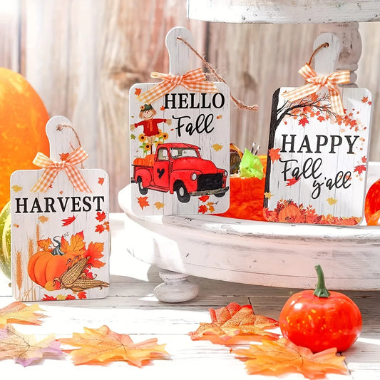 Thanksgiving IG Style Nordic Style Classic Style Pumpkin Letter Car Wood Party Festival Hanging Ornaments