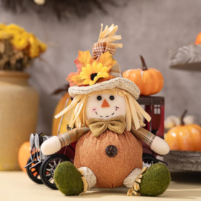 Thanksgiving IG Style Nordic Style Cute Sunflower Doll Scarecrow Cloth Polyester Party Festival Hanging Ornaments Ornaments