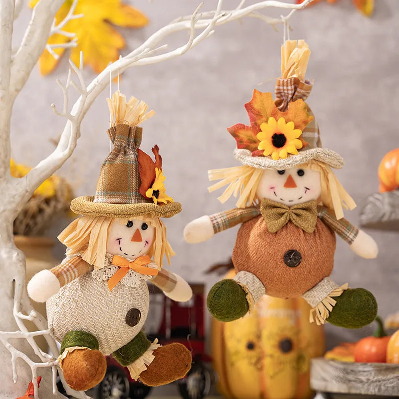 Thanksgiving IG Style Nordic Style Cute Sunflower Doll Scarecrow Cloth Polyester Party Festival Hanging Ornaments Ornaments