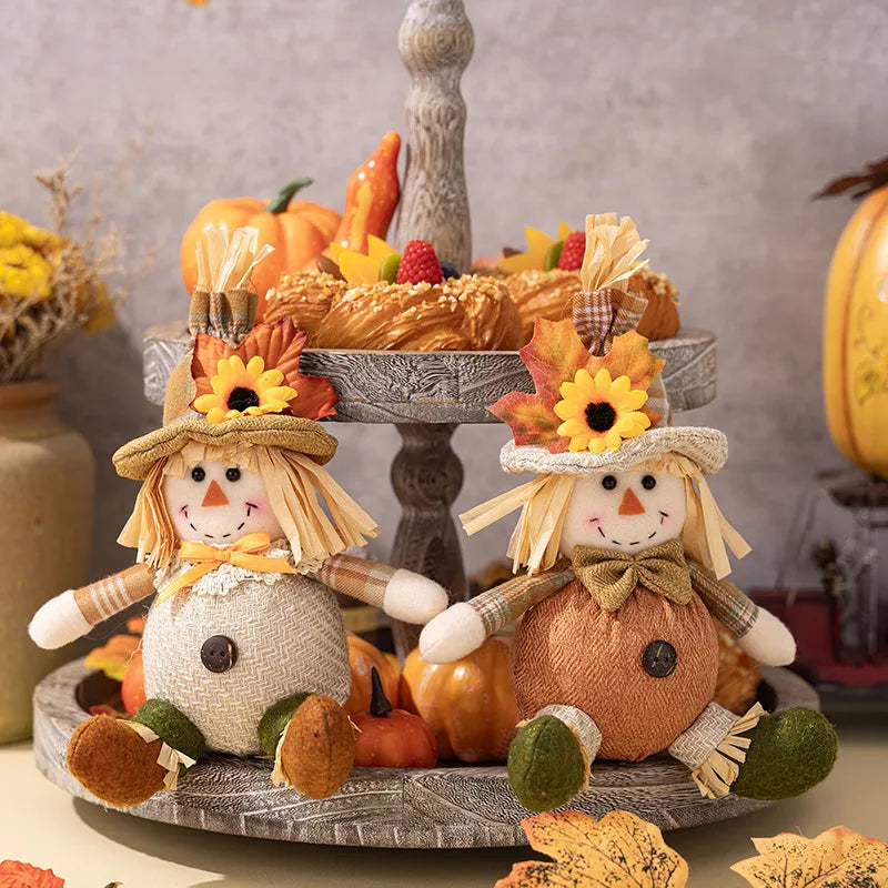 Thanksgiving IG Style Nordic Style Cute Sunflower Doll Scarecrow Cloth Polyester Party Festival Hanging Ornaments Ornaments