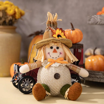 Thanksgiving IG Style Nordic Style Cute Sunflower Doll Scarecrow Cloth Polyester Party Festival Hanging Ornaments Ornaments