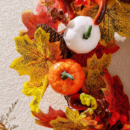 Thanksgiving Simulation White Pumpkin Maple Leaf Wreath Wholesale Nihaojewelry