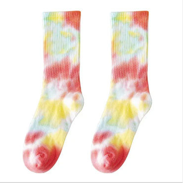 Tie-Dye Socks Street Trend High-Top Socks Cotton Socks Basketball Men Socks Skateboard Color Socks Wholesale Nihaojewelry