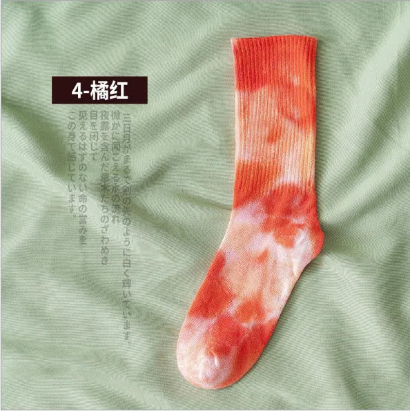 Tie-Dye Socks Street Trend High-Top Socks Cotton Socks Basketball Men Socks Skateboard Color Socks Wholesale Nihaojewelry