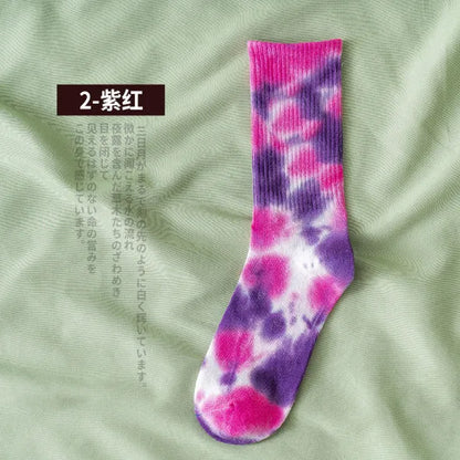 Tie-Dye Socks Street Trend High-Top Socks Cotton Socks Basketball Men Socks Skateboard Color Socks Wholesale Nihaojewelry