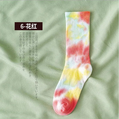 Tie-Dye Socks Street Trend High-Top Socks Cotton Socks Basketball Men Socks Skateboard Color Socks Wholesale Nihaojewelry