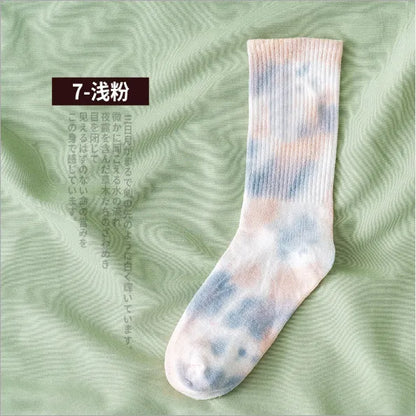 Tie-Dye Socks Street Trend High-Top Socks Cotton Socks Basketball Men Socks Skateboard Color Socks Wholesale Nihaojewelry