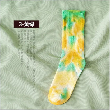 Tie-Dye Socks Street Trend High-Top Socks Cotton Socks Basketball Men Socks Skateboard Color Socks Wholesale Nihaojewelry